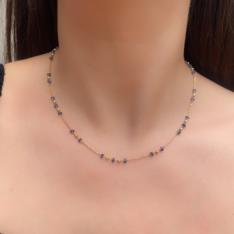 Sapphire on trace necklace - 45cm -  Paddington Jeweller - Ojco