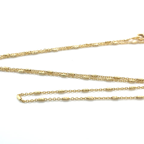 Fine trace diamond bar chain - 45cm -  Paddington Jeweller - Ojco