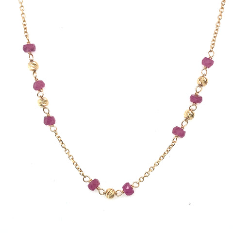 Ruby on trace necklace - 45cm -  Paddington Jeweller - Ojco