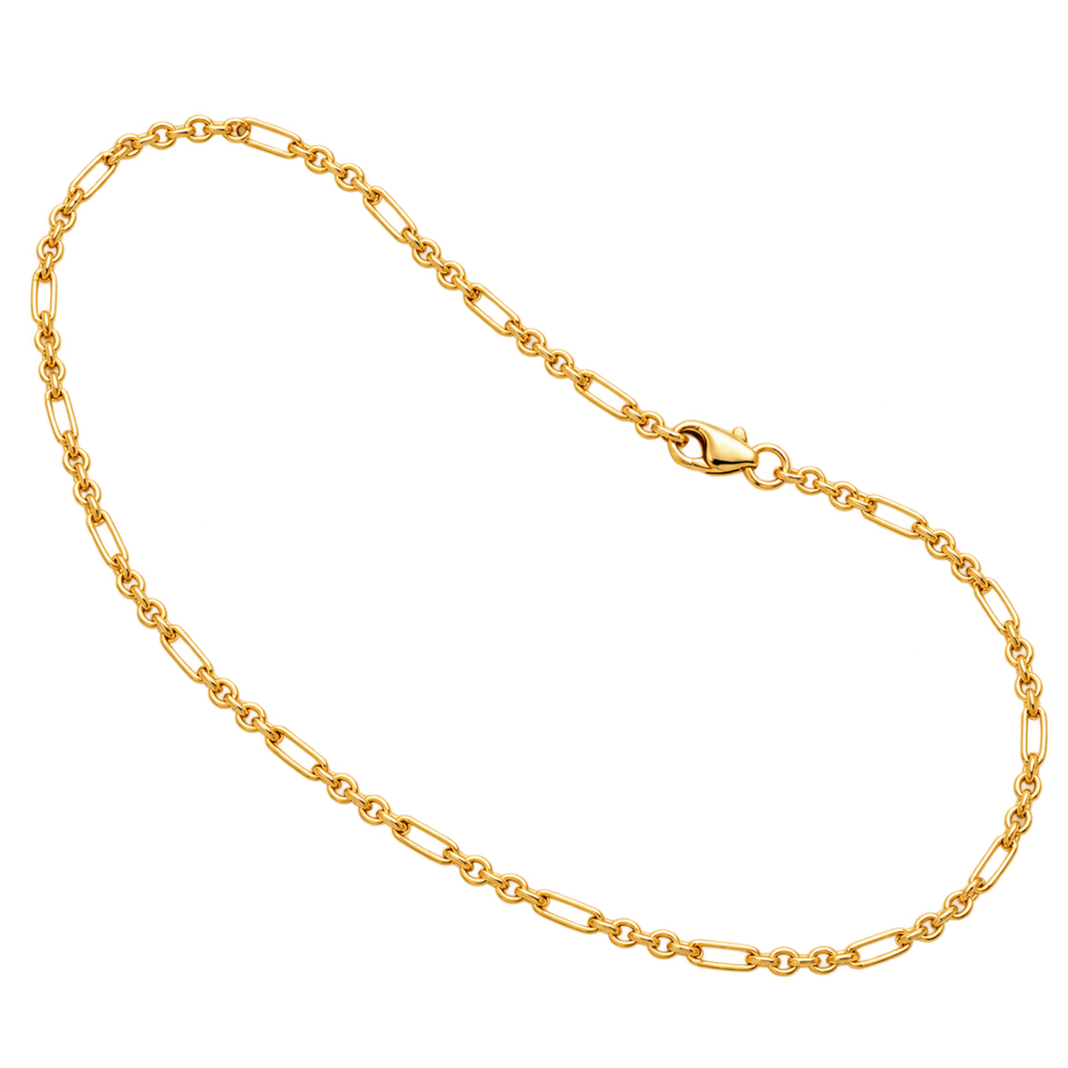 Figaro – Yellow Gold Diamond-Cut Chain - Paddington Jeweller - Ojco