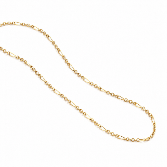 1.4mm Diamond-Cut Figaro Chain in 9K Yellow Gold