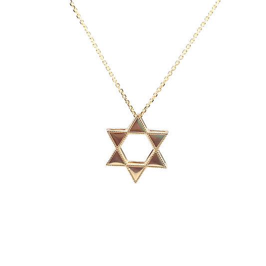 Double Plain Star of David Pendant - Paddington Jeweller - Ojco