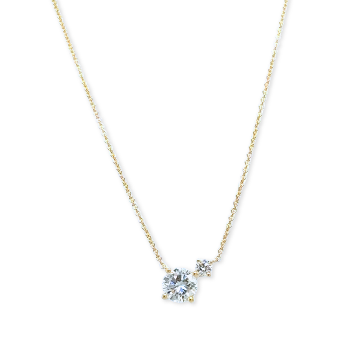 Custom diamond necklace in 18kt yellow gold