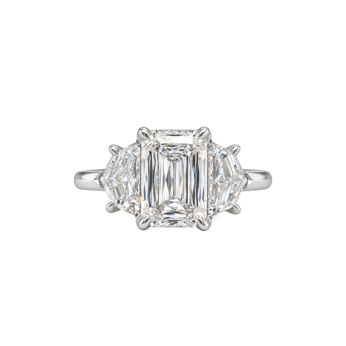 Amphitrite – Platinum Lab-Grown Diamond Trilogy Ring - Paddington Jeweller - Ojco