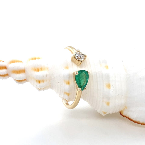 You & I - Pear Emerald/Diamond -  Paddington Jeweller - Ojco