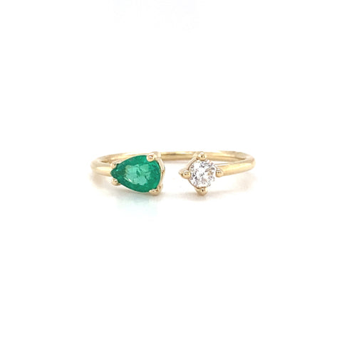 You & I - Pear Emerald/Diamond -  Paddington Jeweller - Ojco