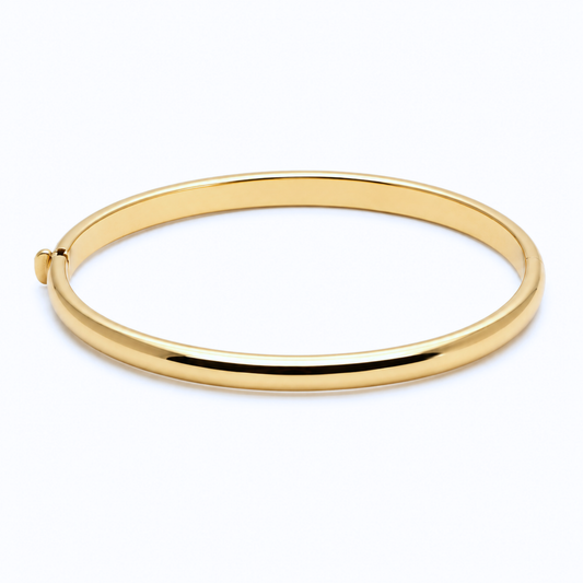 Cameron Half-Round Bangle in 9K Yellow Gold
