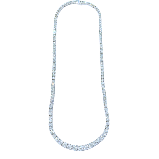 diamond tennis necklace 20ct white gold