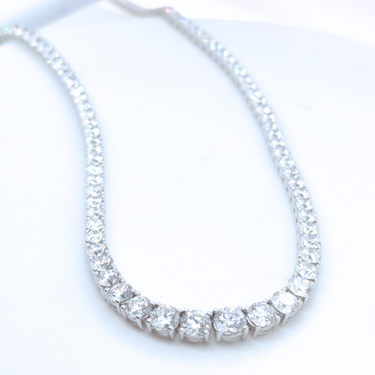 diamond tennis necklace 20ct white gold