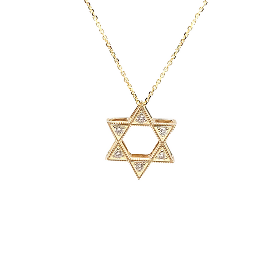 Double Diamond Star of David Pendant - Paddington Jeweller - Ojco