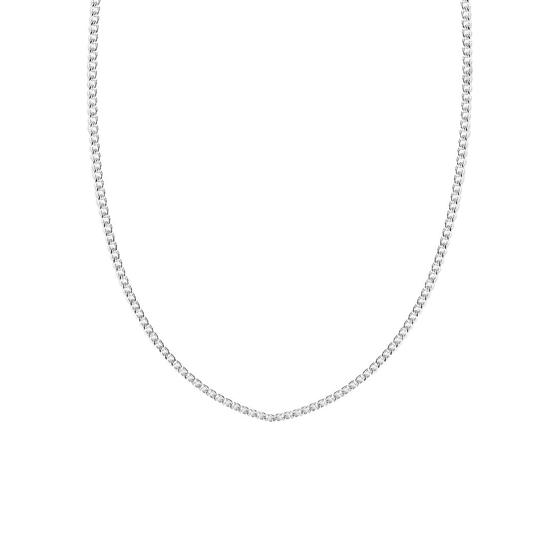 Sterling Silver Diamond Cut Curb Chain - 2.10x1.10mm - Paddington Jeweller - Ojco