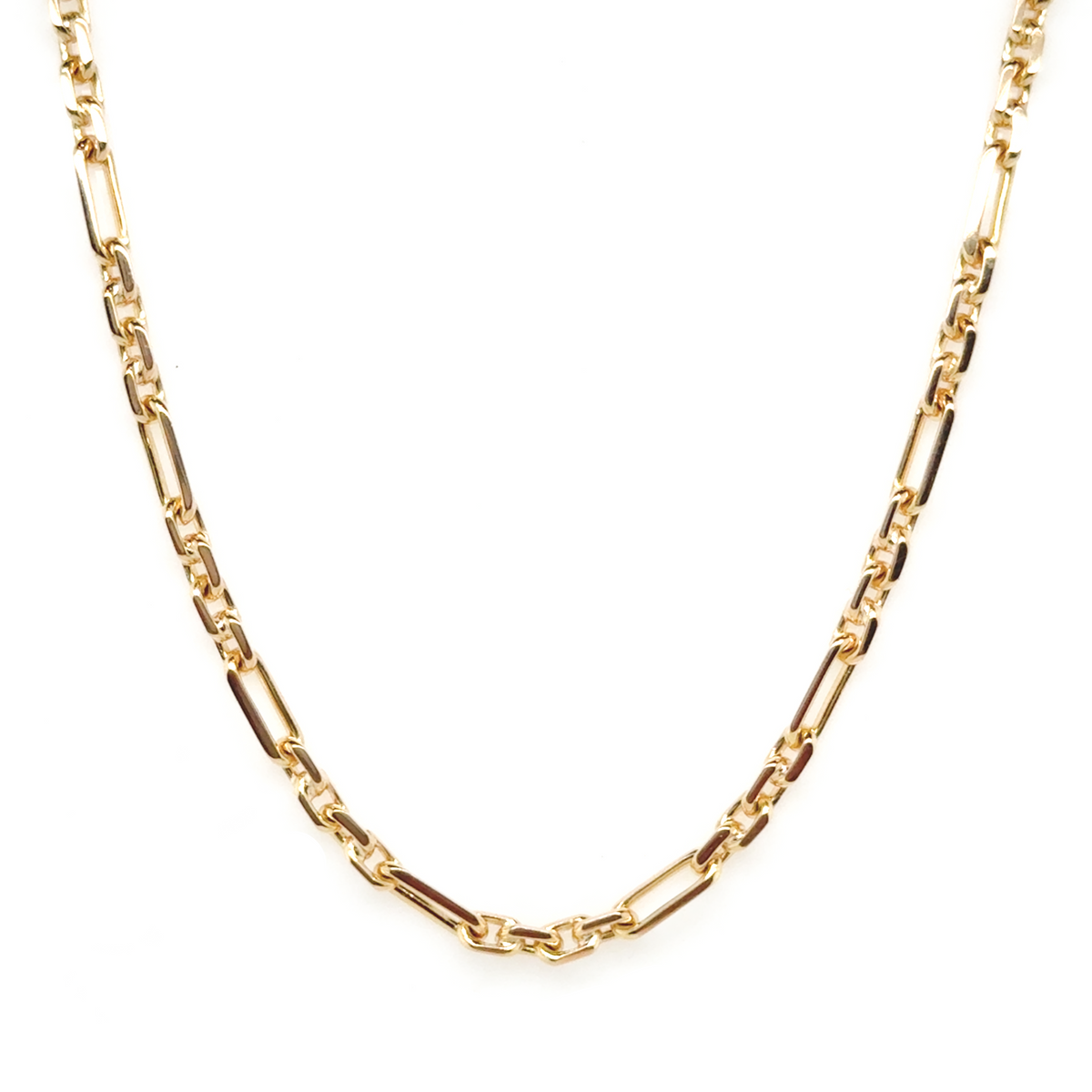 Figaro link chain in yellow gold handcrafted in Australia