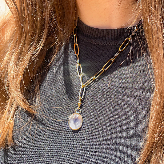 Enhancer Rose Quartz Oval - Paddington Jeweller - Ojco