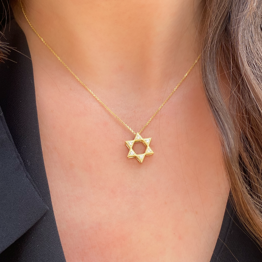 Double Diamond Star of David Pendant - Paddington Jeweller - Ojco
