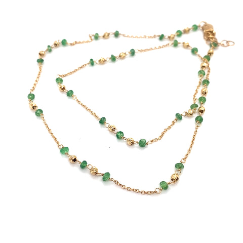 Emerald on trace necklace - 45cm -  Paddington Jeweller - Ojco