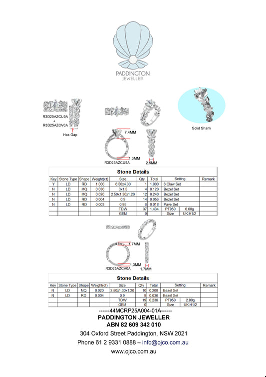 Adelle M - Custom Design - Paddington Jeweller - Ojco
