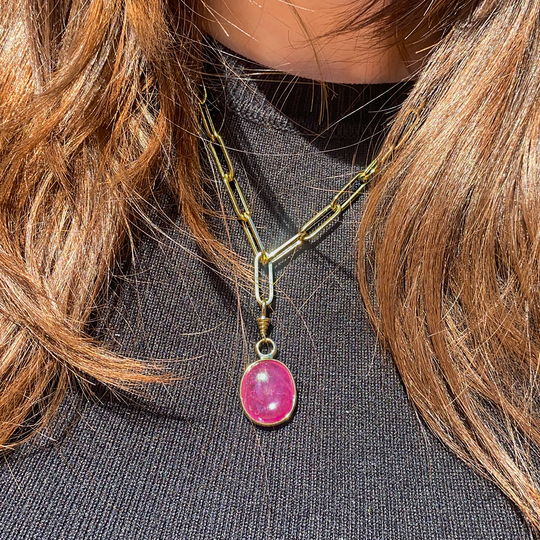 Enhancer Ruby Round - Paddington Jeweller - Ojco