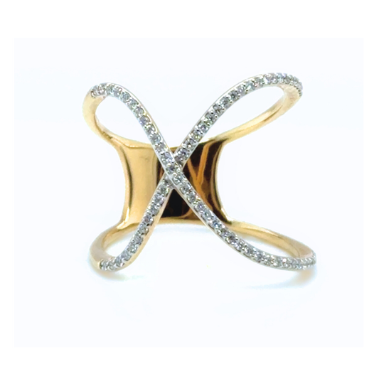 8kt yellow gold diamond infinity ring with 66 round brilliant diamonds – Wynter Infinity Ring