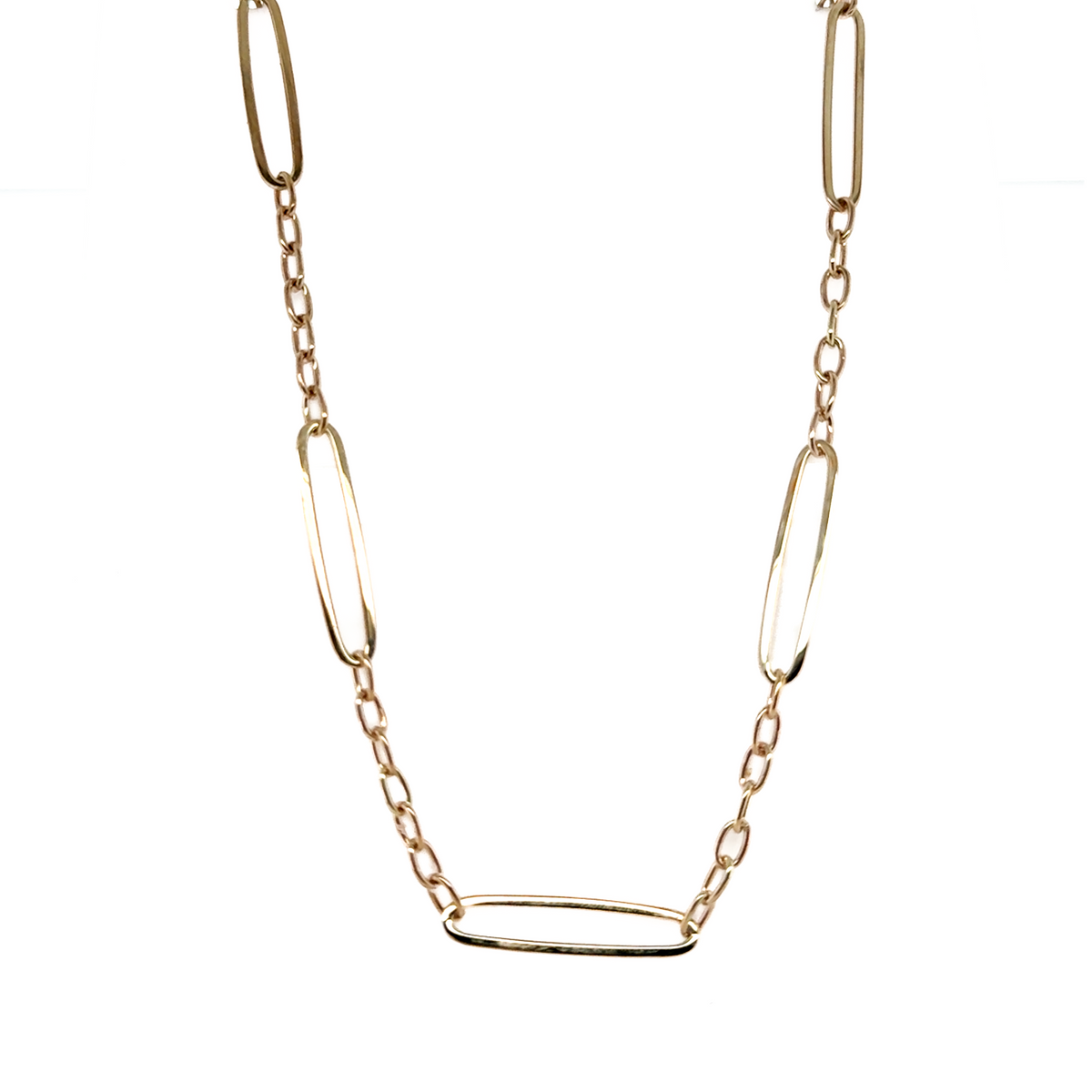9kt Oblong Trace Necklace 45cm - Paddington Jeweller - Ojco