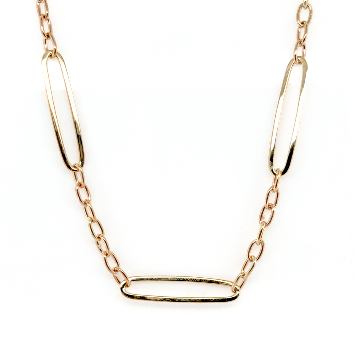 9kt Oblong Trace Necklace 45cm - Paddington Jeweller - Ojco