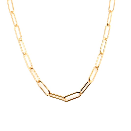 18kt Paperclip link chain - 3.2mm - 45CM -  Paddington Jeweller - Ojco