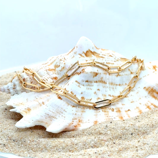 18kt Paperclip link chain - 3.2mm - 45CM -  Paddington Jeweller - Ojco