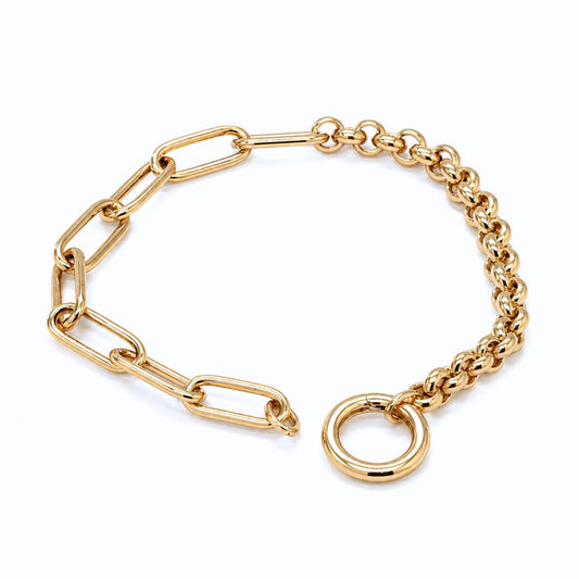 Duo Link Bracelet in 9K Yellow Gold
