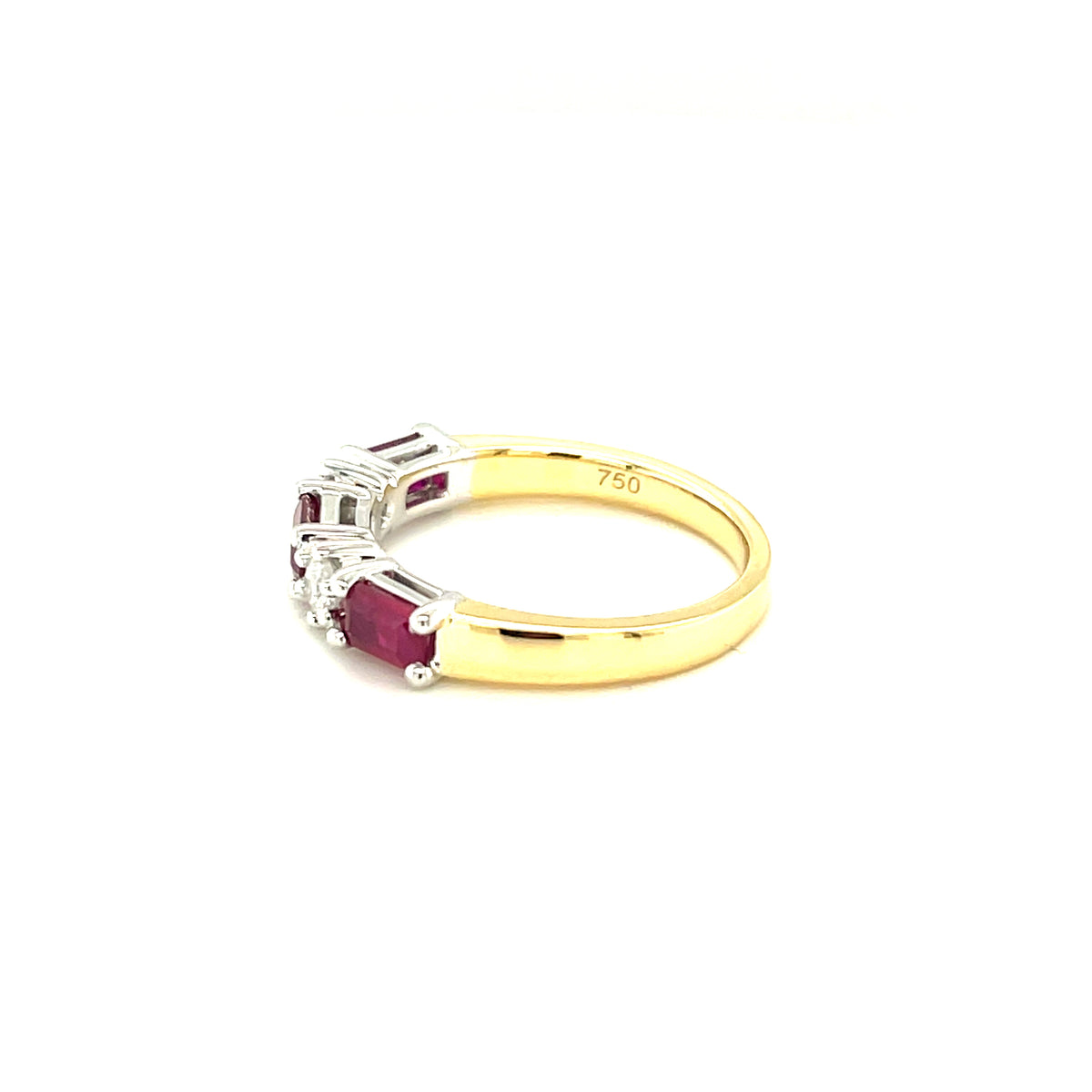 Custom Made for Sue - 18ktYellow and White Gold Ruby and Diamond Ring ( Customer Diamonds) - Paddington Jeweller - Ojco