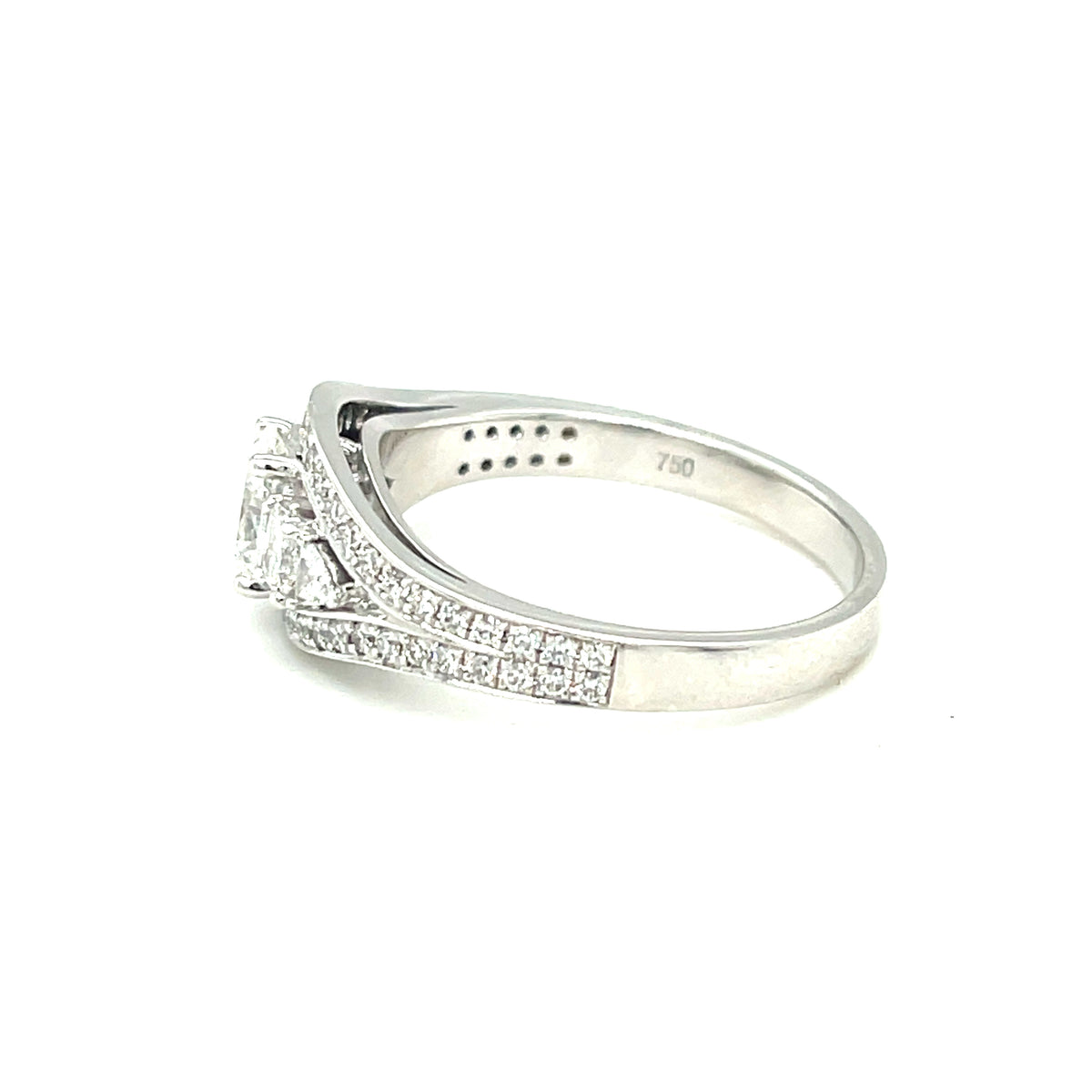 Custom Made for Janice - 18 Karat White Gold Diamond Cocktail Ring (3 of main Diamonds + some melee provided by Customer) - Paddington Jeweller - Ojco