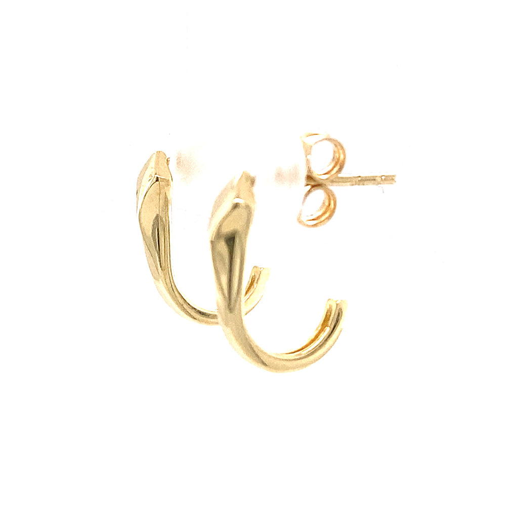 Thin Wraparound Stud Earrings in 9kt Yellow Gold - Paddington Jeweller - OJ Co