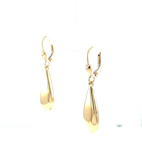 9kt yellow gold tear drop shaped drop earrings -  Paddington Jeweller - Ojco