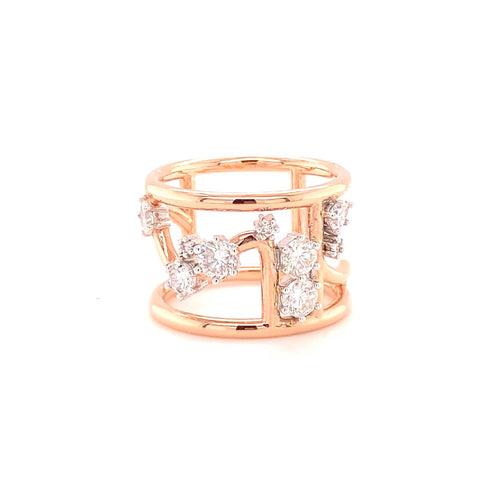 Custom Made  for Shigeko - 18kt  rose gold diamond scatter ring -  Paddington Jeweller - OJ Co