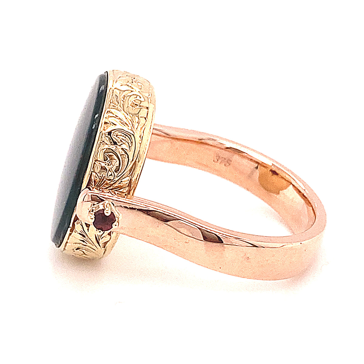 Custom Made for Polly - Blood stone, Ruby & Garnet double sided ring in 9K Yellow/Rose Gold(customer supply all stones)) - Paddington Jeweller - OJ Co