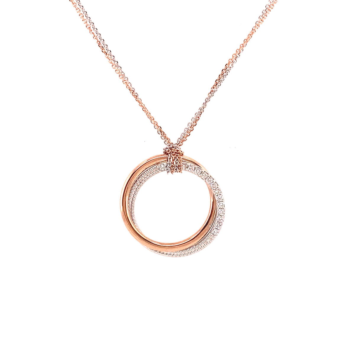 Custom Made for Odette - 14Karat Rose and White Gold Diamond necklace (Diamonds provided by Customer) - Paddington Jeweller - Ojco