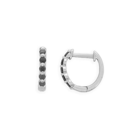 PAULINA - 0.15ct Black Diamond Huggie Earrings -  Paddington Jeweller - OJ Co