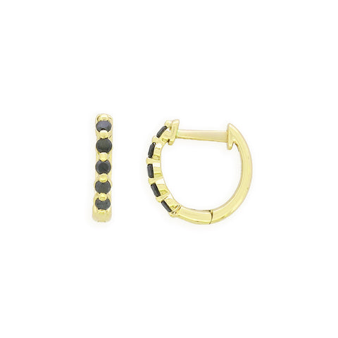 PAULINA - 0.15ct Black Diamond Huggie Earrings -  Paddington Jeweller - OJ Co