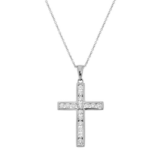 0.50ct Diamond Bezel Set Cross Pendant and Chain - Paddington Jeweller - OJ Co