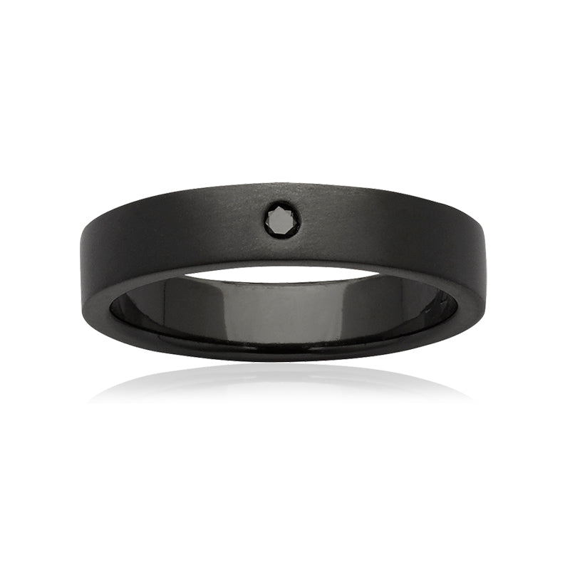 GERONIMO - 0.03ct Black Diamond Ring in Zirconium - Paddington Jeweller - OJ Co