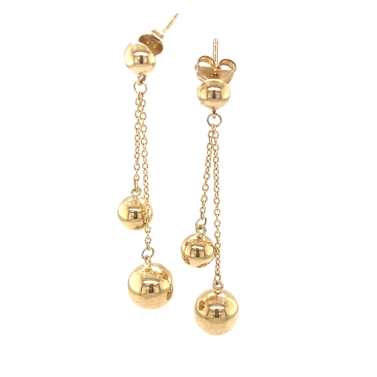 9kt Yellow Gold 6mm & 8mm Thread Ball Stud Earrings - Paddington Jeweller - Ojco