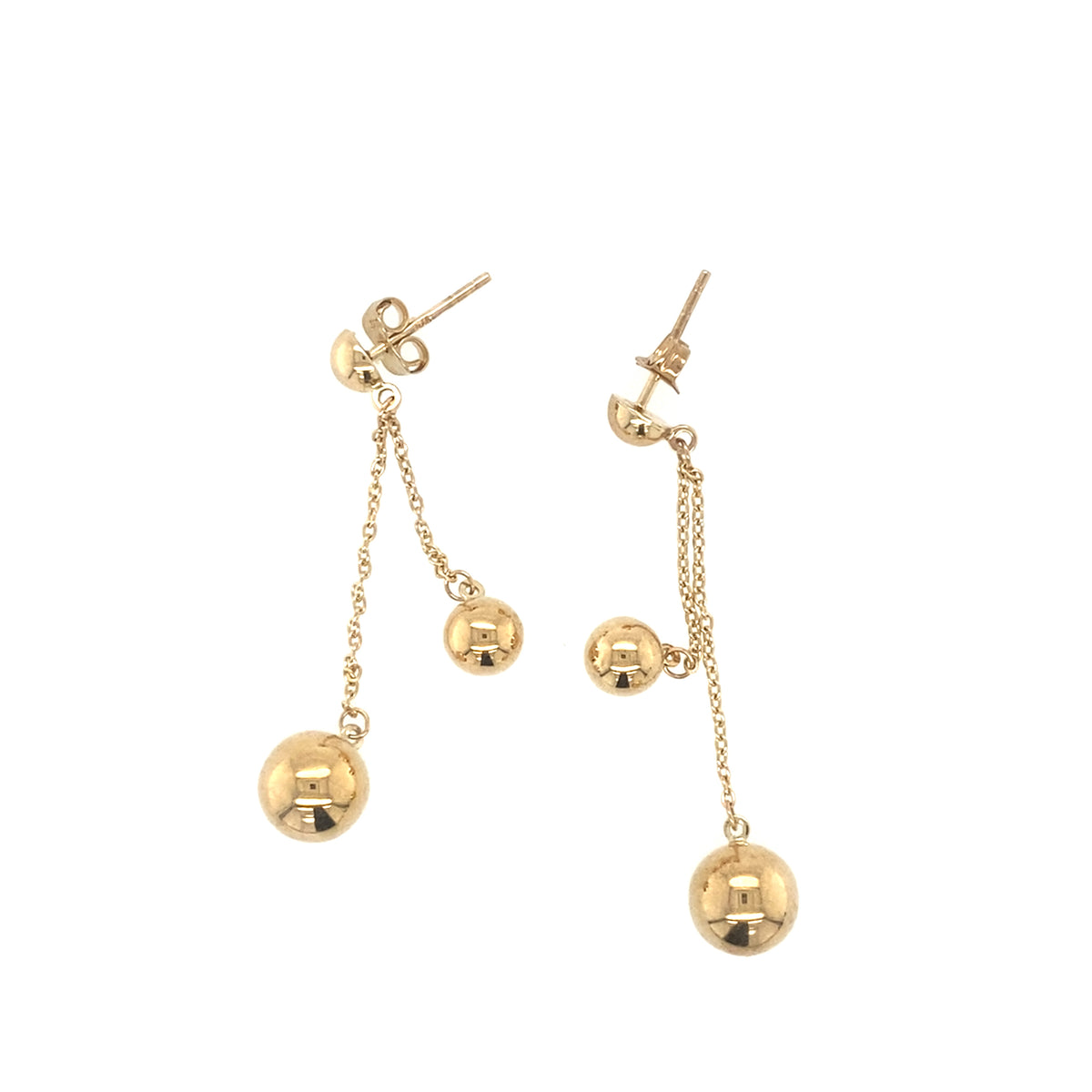 9kt Yellow Gold 6mm & 8mm Thread Ball Stud Earrings - Paddington Jeweller - Ojco