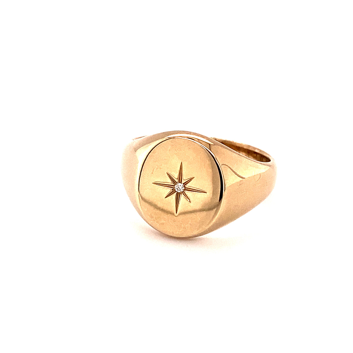 SIRIUS - 0.009ct Diamond Star Men's Signet Ring - Paddington Jeweller - OJ Co