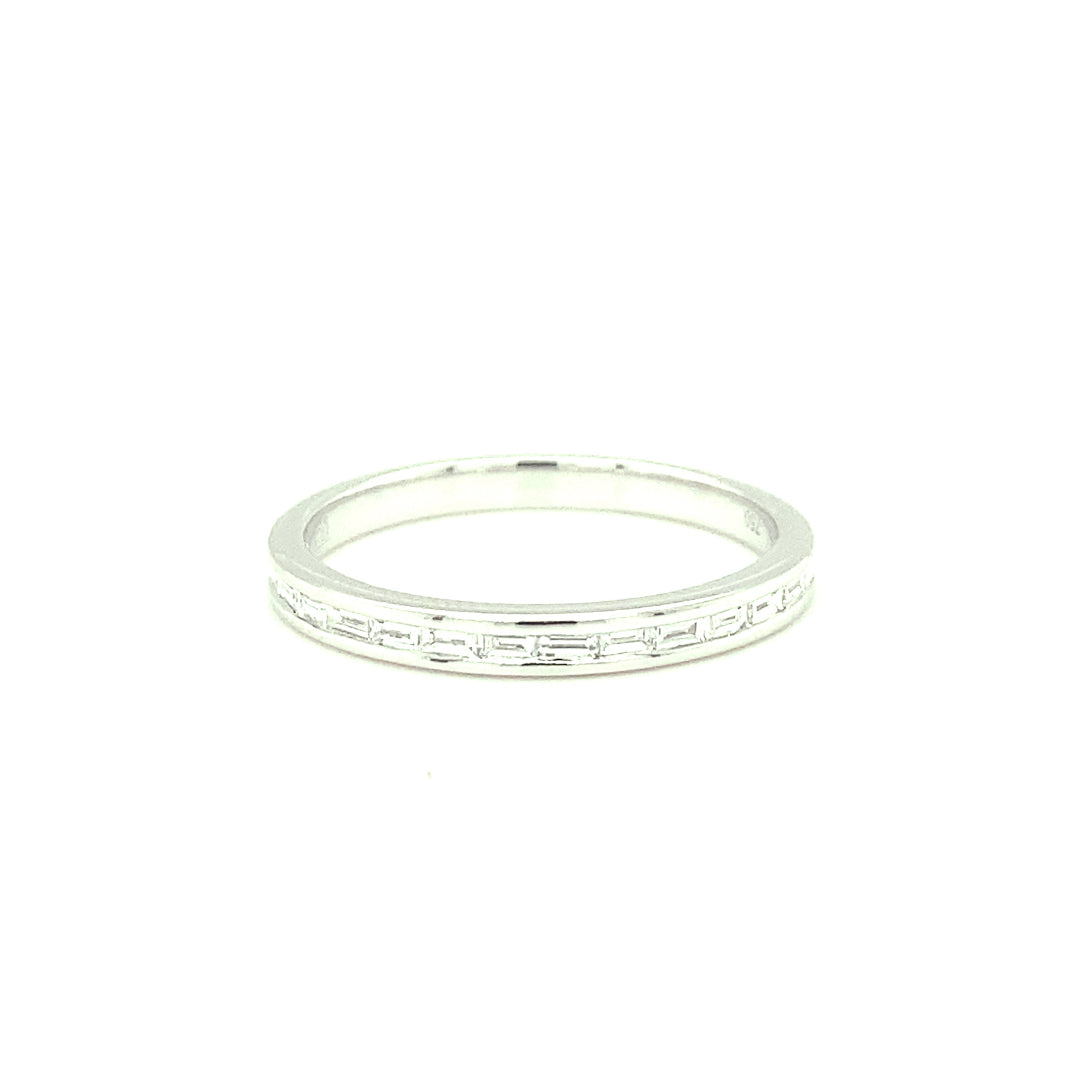 Custom Made for Kate - 18kt white gold baguette diamond eternity ring - Paddington Jeweller - OJ Co