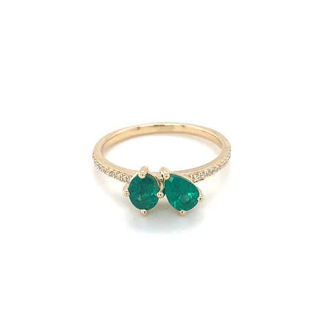 Toi Et Moi Emerald Ring -  Paddington Jeweller - Ojco