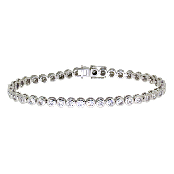 Diamond Bezel tennis bracelet with 2.01ct diamond in 18kt gold - Paddington Jeweller - OJ Co