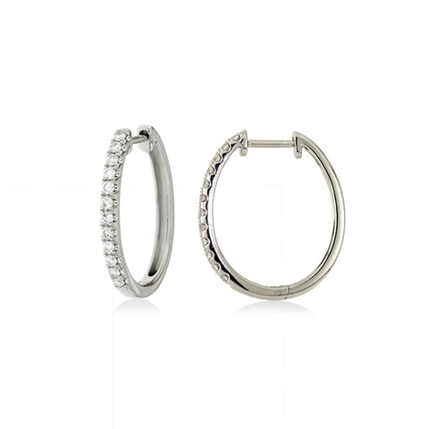 ANELLA - 0.25ct Diamond Oval Huggie Earrings -  Paddington Jeweller - OJ Co