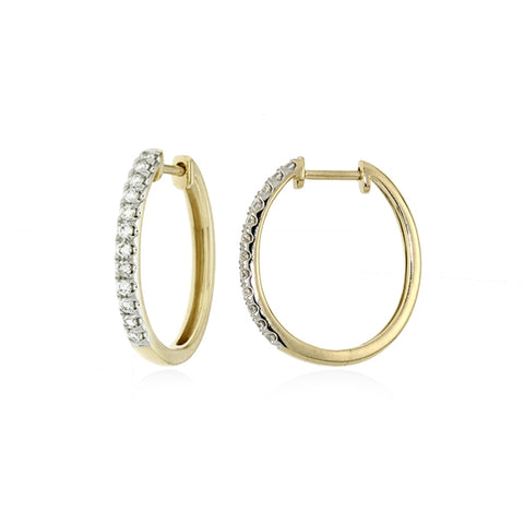 ANELLA - 0.25ct Diamond Oval Huggie Earrings -  Paddington Jeweller - OJ Co