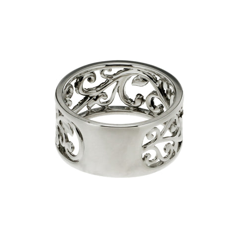 LAETITIA - 0.25ct Black Diamond Filigree Ring in 9kt White Gold Size N -  Paddington Jeweller - OJ Co