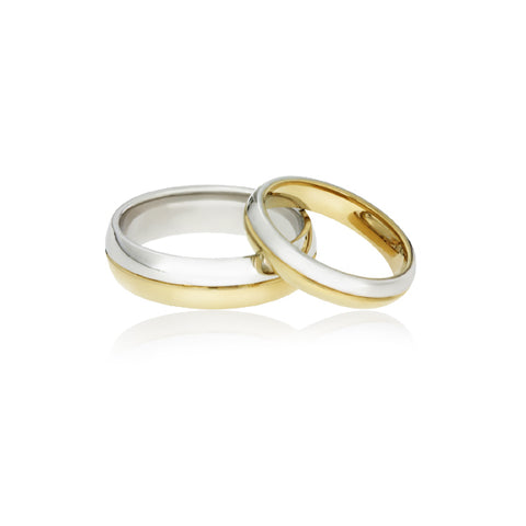 Gents gold wedding ring - bi-tone band -  Paddington Jeweller - OJ Co