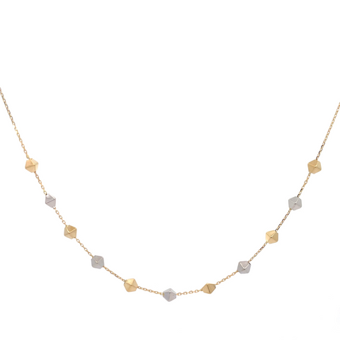 18kt Trace Diamond Block Necklace 45cm