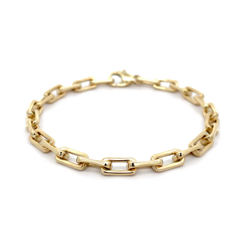 9kt Square Link Trace Bracelet 18cm
